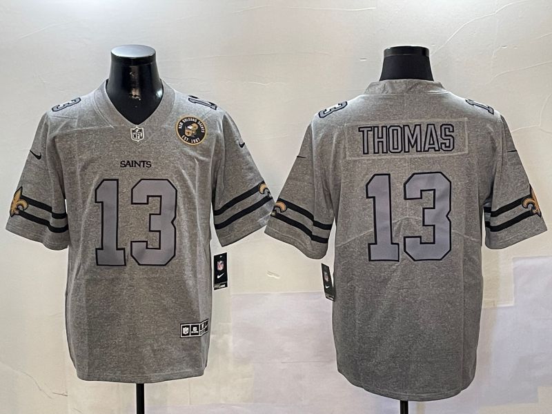 Men New Orleans Saints #13 Thomas Grey Throwback 2024 Nike Limited NFL Jersey style 3